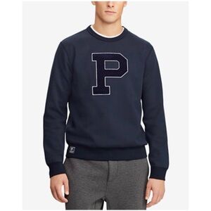 Polo Ralph Lauren Men’s Sz S Navy Chenille P Logo Double-Knit Sweatshirt